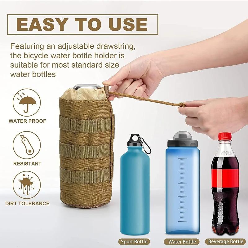 Tactical Molle Water Bottle Bag Outdoor Camo Hunting Camping Hiking Drawstring Holder Multifunction Bottle Storage Pouch Pocket 4