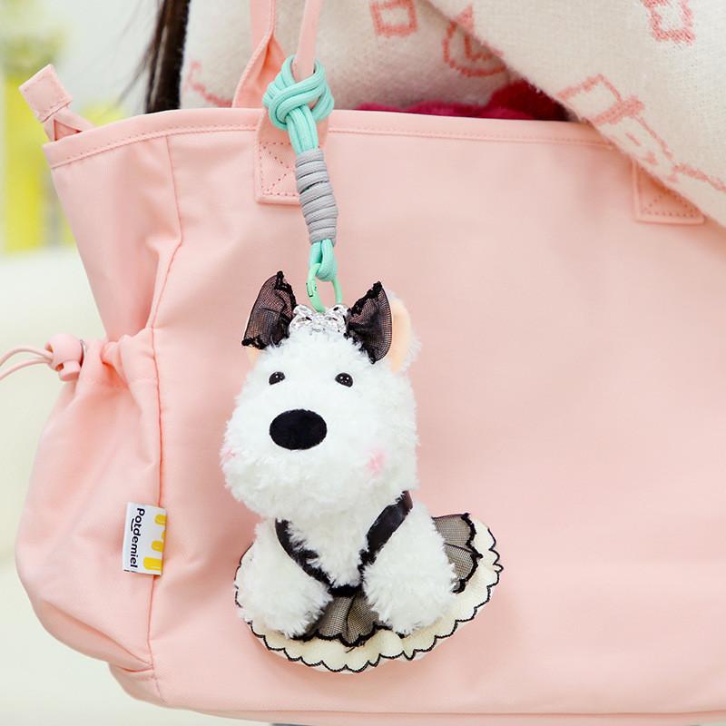Highland Terrier West Dog Plush Keychain Toy Bag Pendant Decoration Gifts Kids
