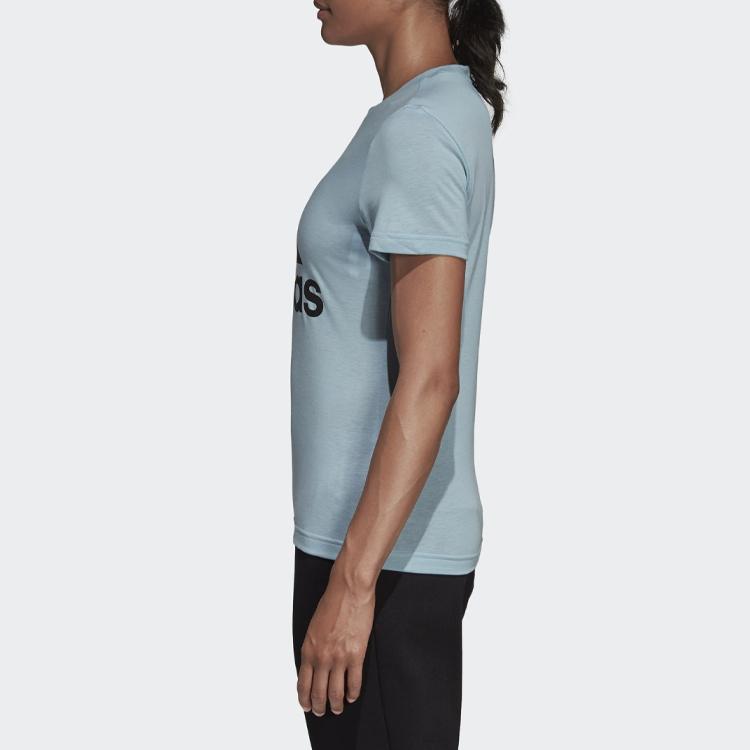 Adidas Classic Style Logo Short Sleeve T-Shirt Women Tops Blue DY7734