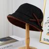 Rolled Brim Bowknot Bucket Hat Women Vintage Denim Foldable Sun Hat For Spring/Autumn Winter Bucket Cap Retro Casual New