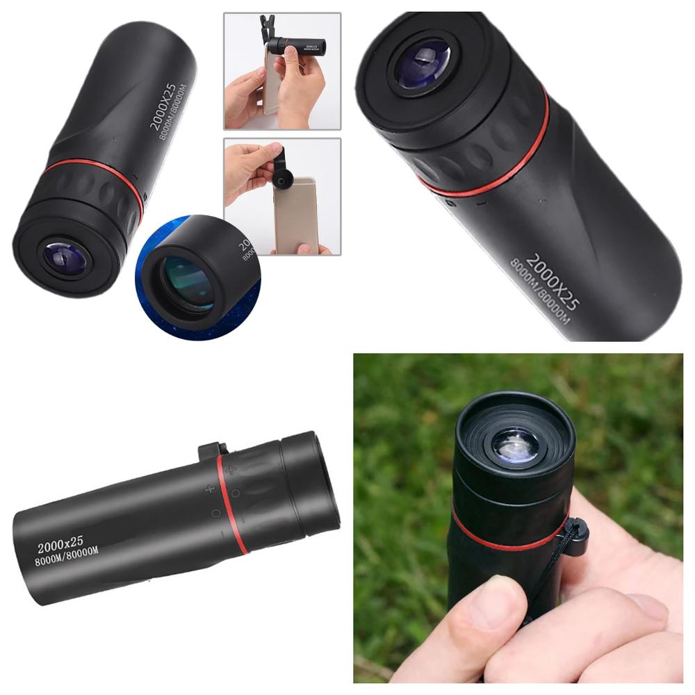2000X25 High Power Mini Monocular, Waterproof Telescope for Moon Watching, Birding, Travel, Concert, Hunting