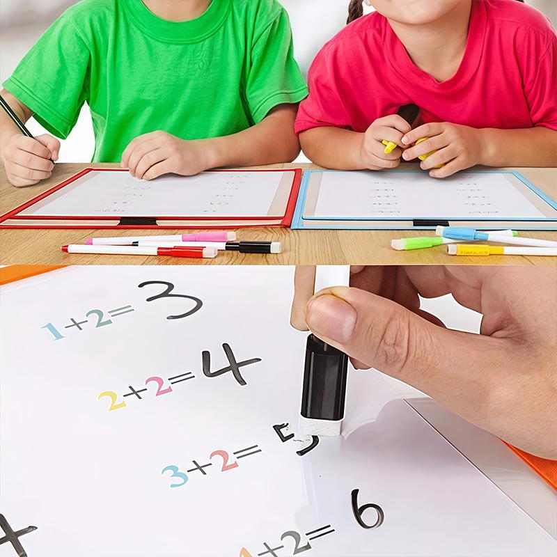 20 PCS Reusable Dry Erase Pockets, Extra Large Writing Eraser Pockets (10 Dry Erase Bags 10 Pens)