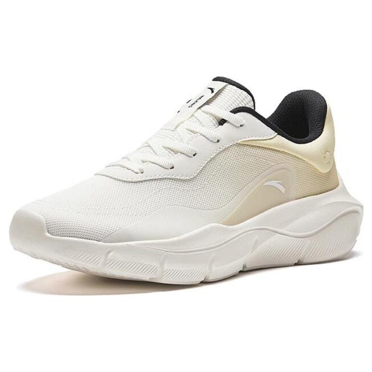 New Anta Anti Slip Wear Resistant Low Top Running Shoes Women's Ivory White Healing Yellow/Black 922347792-4