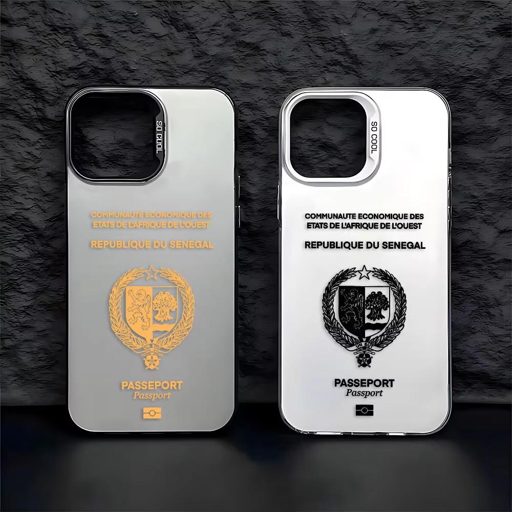 Senegal Passport Pattern Phone Case For iPhone 17 Air 16e 16 Pro Max 15 14 Plus 13 12 Mini 11 Pro Shockproof Silicone Back Cover