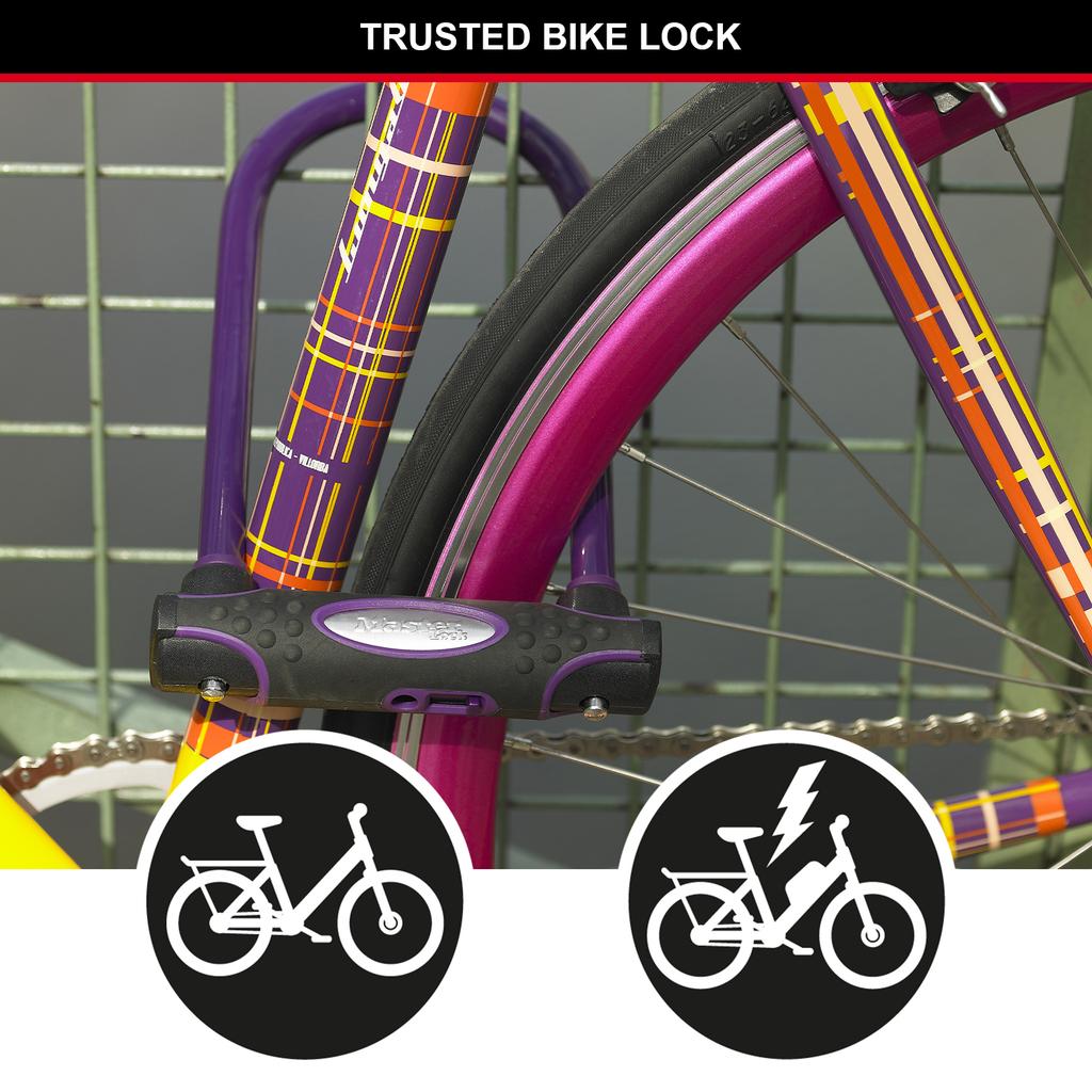 Master Lock Sold Secure Bike D Lock, Key, 210 x 110 mm