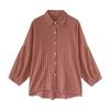 Early Autumn Women's Hong Kong Style Loose BF Lantern Sleeve Plaid Shirt Women's Long-sleeved Blouse Shirt Jacket Trend