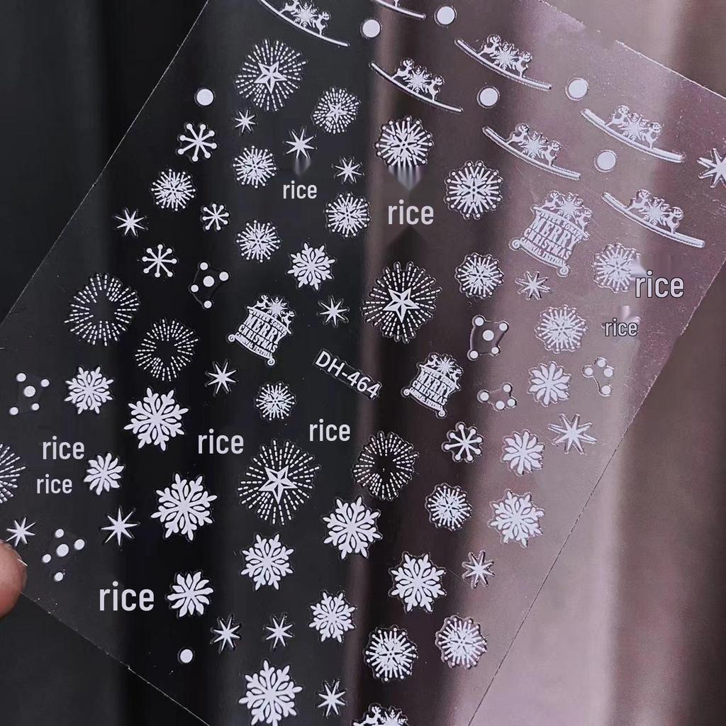 Weiße Schneeflocken Nail Art Sticker für Weihnachten & Neujahr
