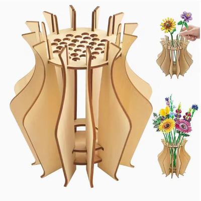 Wooden Vase for Lego Flowers, Vases for Lego Roses, Flower Vase for Lego Bouquet, Gift for Adults and Women
