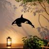 Orca Metal Wall Art Black Whale Silhouette Durable Iron Coastal Decor for Ocean Theme Room Beach House Indoor Outdoor Waterproof Gift for Whale Lovers
