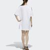 Adidas SS Dress Tape Logo Stripe Decoration Casual Sports Loose Breathable Round Neck Short Sleeve Dress Women Dresses White FJ6882