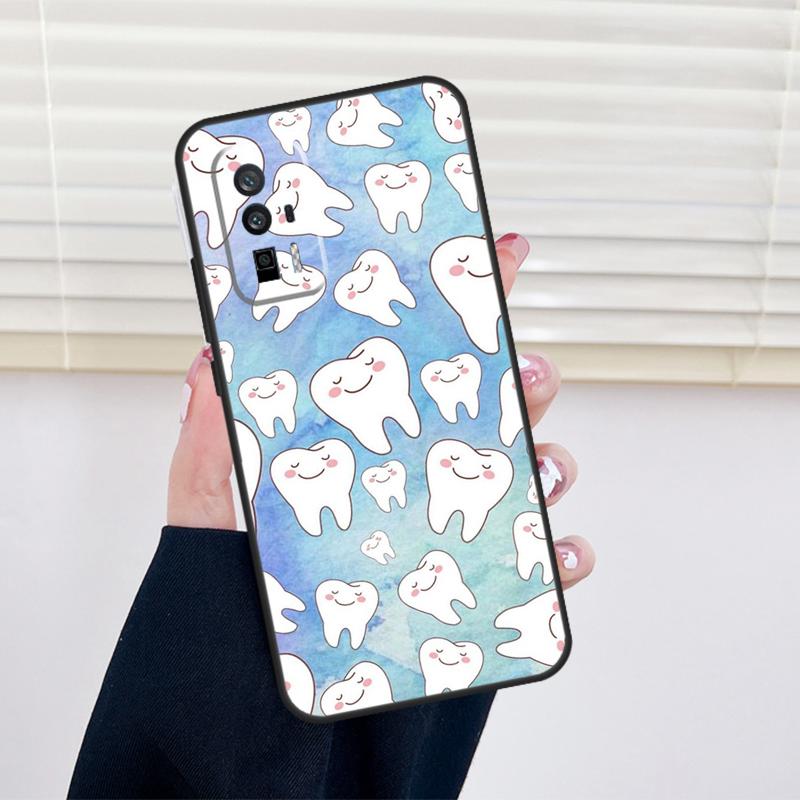 Cartoon Dentist Dental Teeth Cover For Xiaomi 15 14 13 Ultra 11T 12T 13T 14T Pro POCO X7 Pro X3 X5 X6 M6 F5 F6 Pro Case