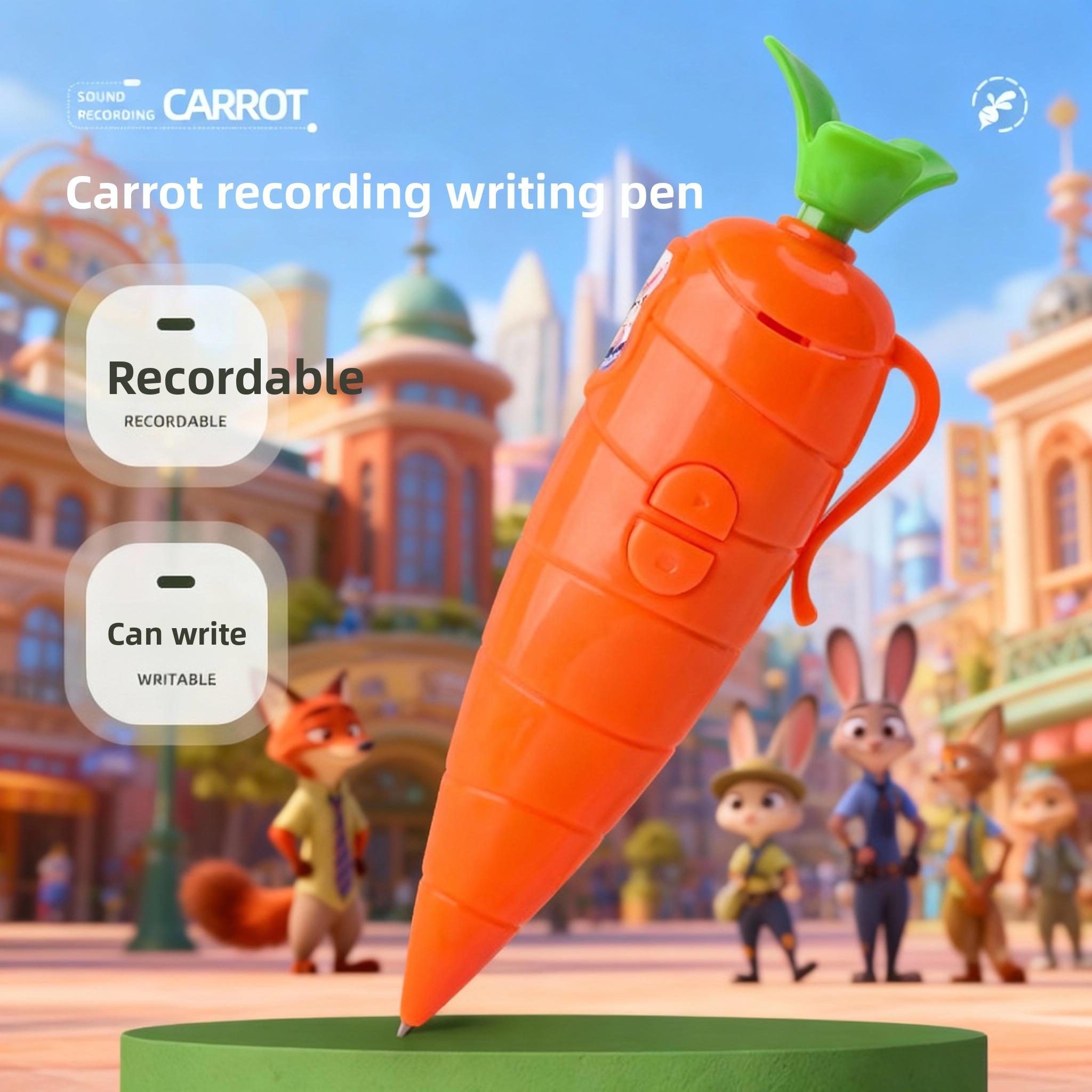 

Carrot Voice Recorder Electronic Sound Toy Can Write Graffiti Ballpoint Pen Novelty Voice Recorder Pen Gift