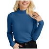 Women's Fashion Casual Half High Neck Underlay Solid Color Versatile Knitted Round Neck Pullover Sweater
