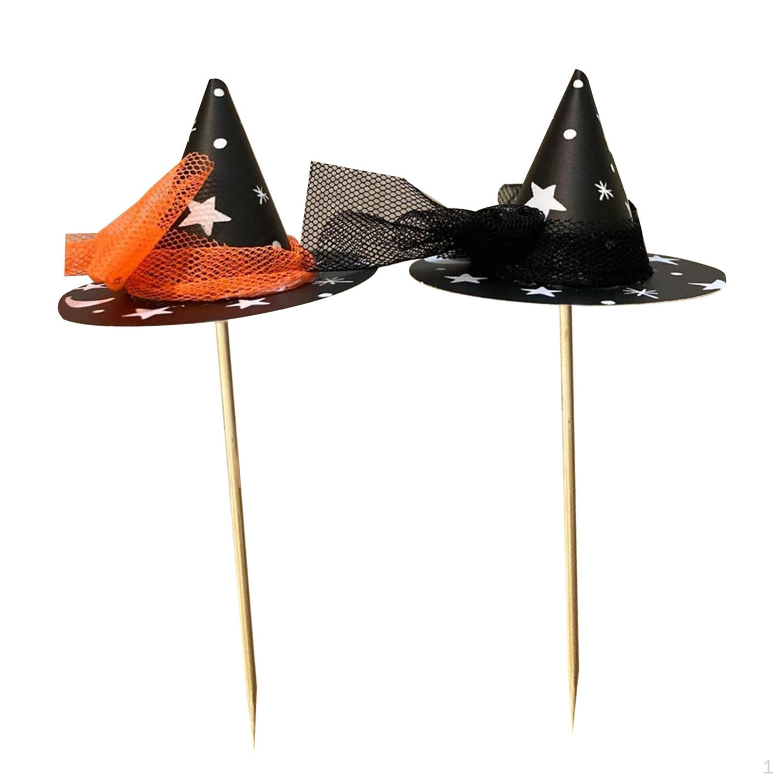 

2 шт. Хэллоуин шляпа ведьмы торт топпер день рождения украшения выбор Hat with Mesh