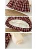 Plaid Fleece-Lined Girls' Dress - British Academy Style for Autumn/Winter