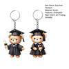 Graduation Bear Keychain Pendant 2D Acrylic Car Key Pendant Commemorative Graduation Keepsake Gift