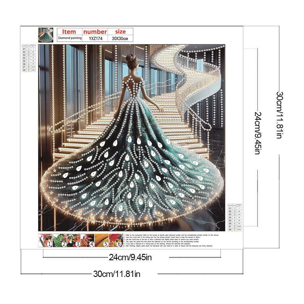 4pcs 5D DIY Partial Special Shaped Drill Diamond Painting Kit Girl Decor 30x30cm
