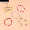 5 Stück Bunte Boho Handgemachte Blumenperlen Fußkettchen für Damen Mädchen Mehrschichtiges Knöchelarmband Kette Fußschmuck Geschenke