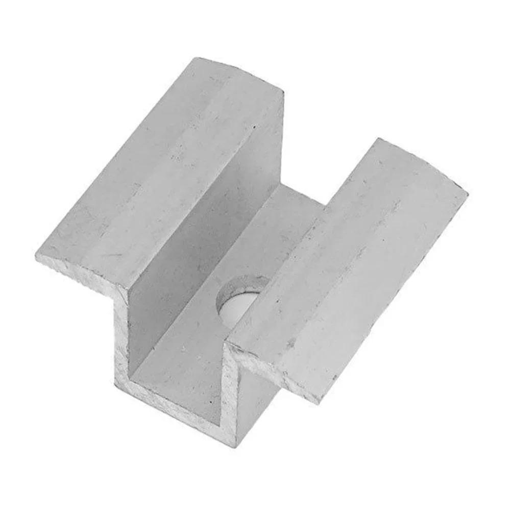 4/10 Piezas Abrazadera Media Solar Soporte Módulo FV Altura 25-50MM Abrazadera de Aleación de Aluminio Soporte de Fijación para Instalación Accesorios Solares