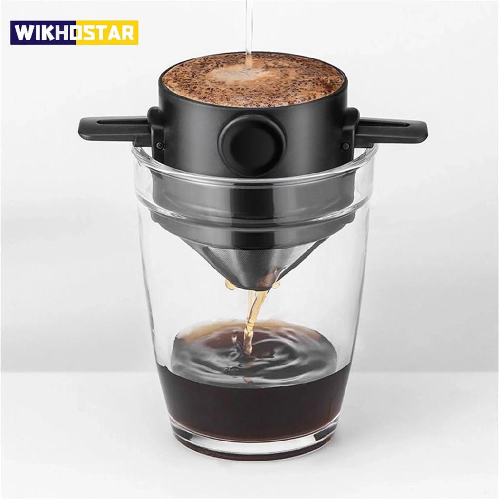 Kaffeebereiter Tragbarer Pour Over Kaffeebereiter Set Mit Edelstahl-Kaffeetasse Zusammenklappbarer Pour Over Kaffeefilter Für Reisen