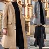 Men Coat Solid Color Turn-down Collar Cardigan Leisure Winter Jacket for Daily Wear