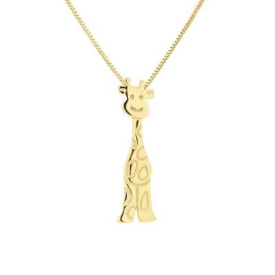 Kinderanhänger - LÉA &; ARTHUR - GIRAFE - Gelbgold 375 - Allergiefreier Schmuck - Premium-Etui