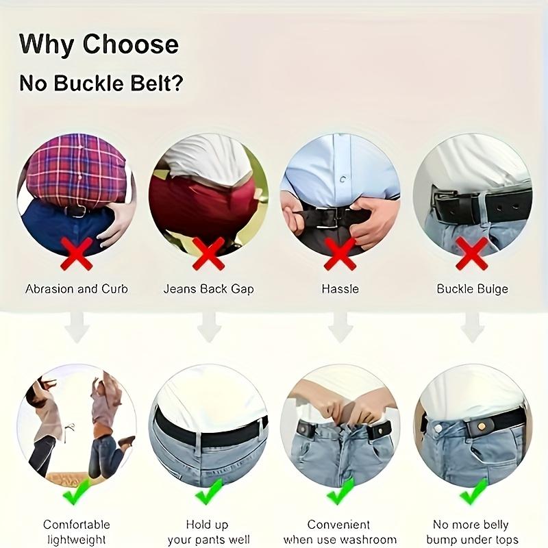 1PC Invisible Belt, Lazy Elastic Belt, Women's Adjustment Buckle, Men's Elastic Jeans, Belt Waistband, Tightened Waist Without Trace