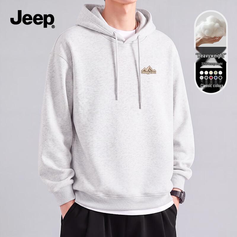 Jeep Men's Loose Fit Heavyweight Hooded Sweatshirt