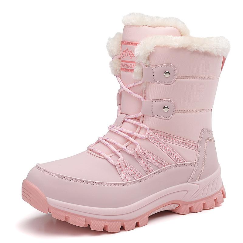 Winter Snow Boots Plush Warm Cotton Shoes Wear-resistant Sports Outdoor High-top Lace-up Large-size Boots