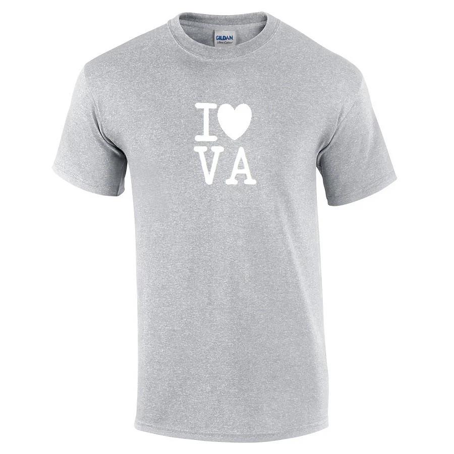 I Heart Love VA Shirt Virginia The Old Dominion State Gray White Gift T-Shirt 3XL