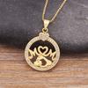 Nidin Ins Fashion New Creative Design Zircon MOM Letter Heart Shape Necklace Personalized Jewelry Party Accessories Gift
