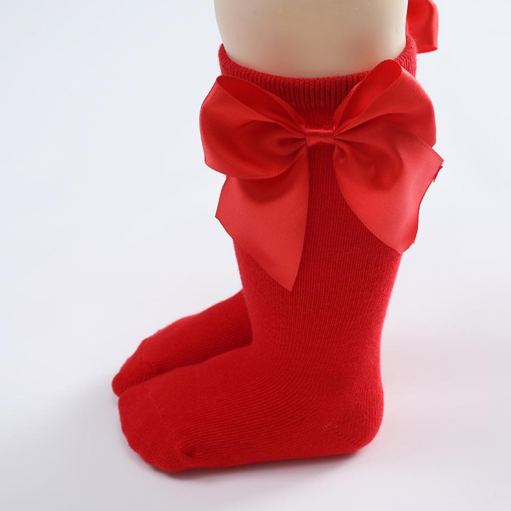 Newborn Baby Girls Socks Kids Socks Toddlers Big Bow Knee High Long Soft Cotton Lace Socks Children Socks 0-3Y