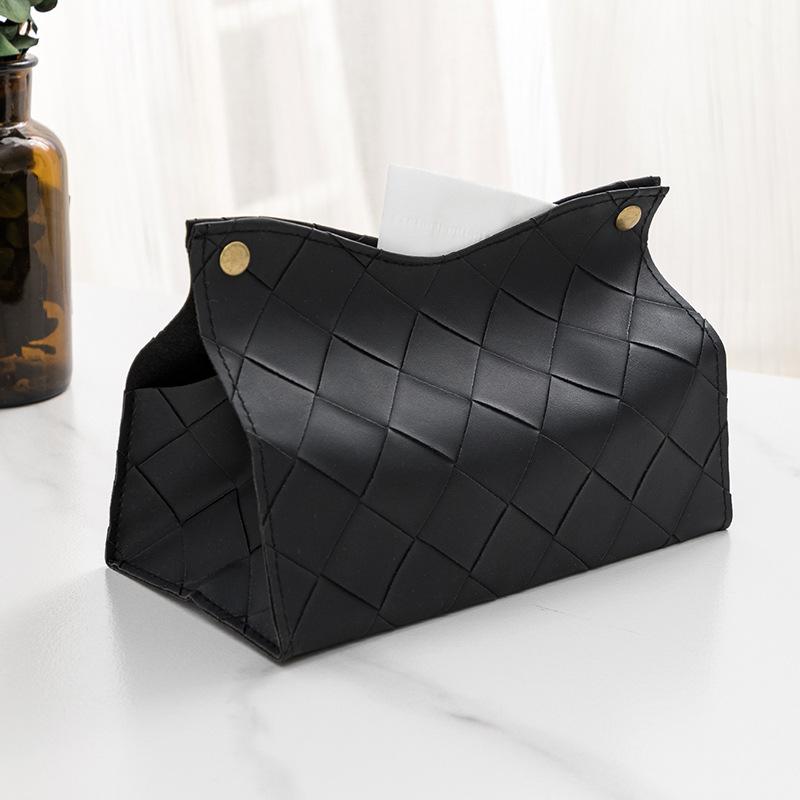 Scatola per fazzoletti in PU pelle intrecciata a quadri Nordic Moderno Americano Soggiorno Hotel Tavolo Scatola per fazzoletti Porta fazzoletti da auto Economico