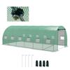 Tunnel Greenhouse 6x3x2 M with Integrated Irrigation System 12 Mesh Windows and 1 Roll-Up Door Green