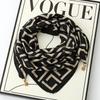 Women's 65" Silk Square Scarf with Magnetic Buckle – Autumn/Winter Print, Fashionable & Versatile Triangle Snood