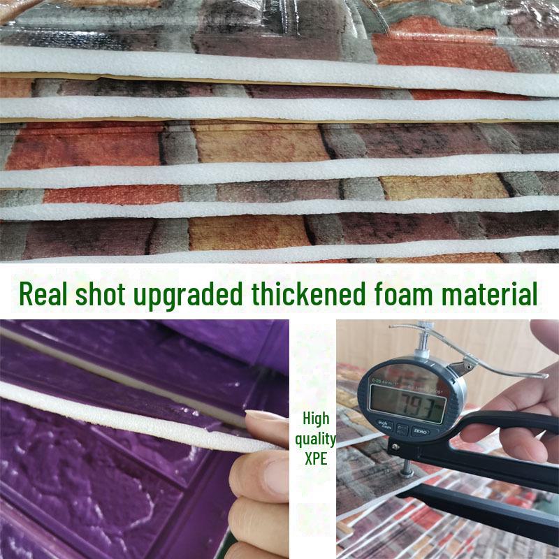 3D Retro Brick Pattern Self-Adhesive Foam Wall Stickers - Waterproof, Moisture-Proof, and Insulating for Hotels and Restaurants