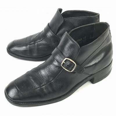 90s Vintage FREEMAN Pebble Leather Chukka Boots Black 8D 25.5 Dress shoes(USED)