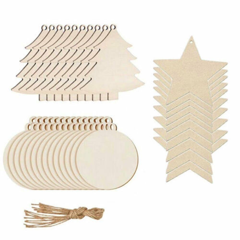 Create Lasting Memories with 30Pcs Wooden Christmas Ornaments DIY Decor
