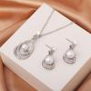 Elegant Teardrop Pearl Jewelry Set: Necklace & Stud Earrings for Bridal Wear