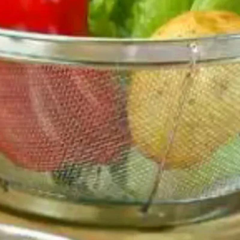 1pcs Stainless Steel Rice Washing Sieve Fine Mesh Basket Kitchen Colander Fruit Rinser Strainer Container Vegetable Washing Bowl