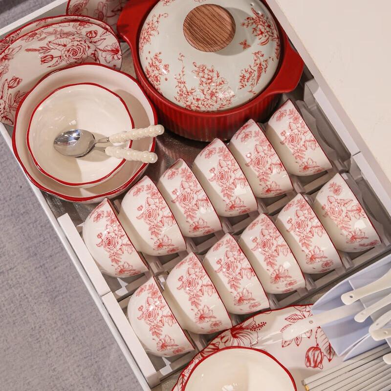 Service de table en céramique KANGMO Style Crème 60 pièces