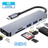 USB C HUB 4K 30Hz Typ C zu HDMI-kompatibel PD 87W USB Splitter USB Adapter für Macbook Air Pro USB 3,0 HUB TF SD Multi Konverter