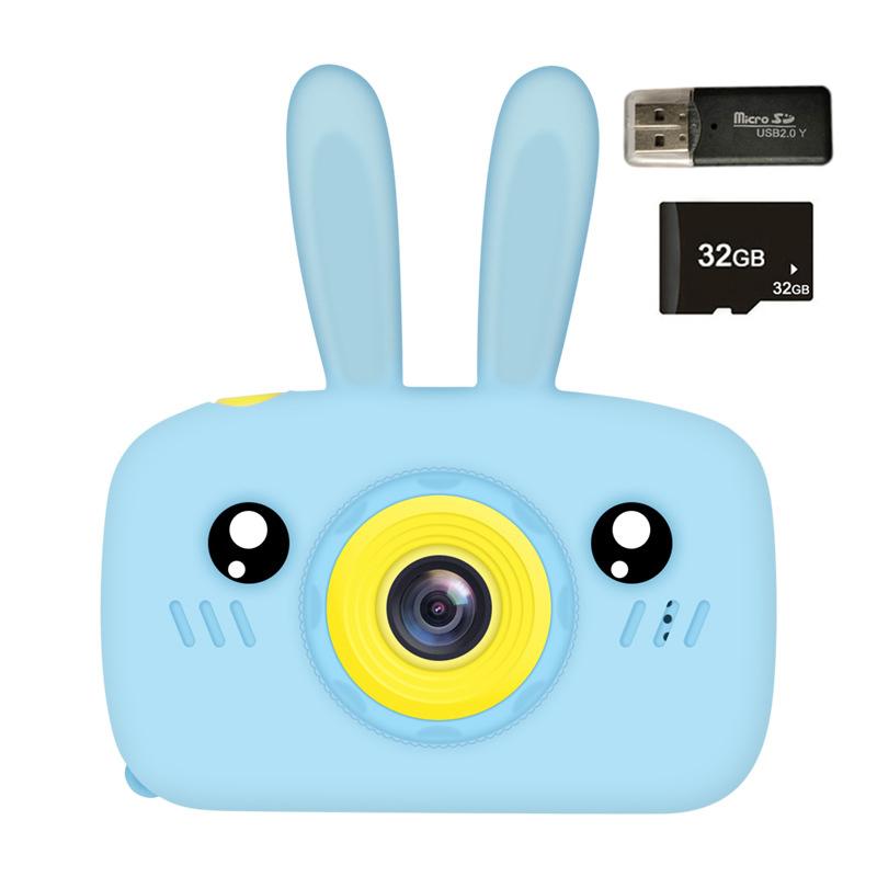 Non-Toxic New Mini Cartoon Rabbit Camera 2 Inch Hd Screen Educational Children Toys Portable Video Digital Camera Slr Camera For Kid Gifts