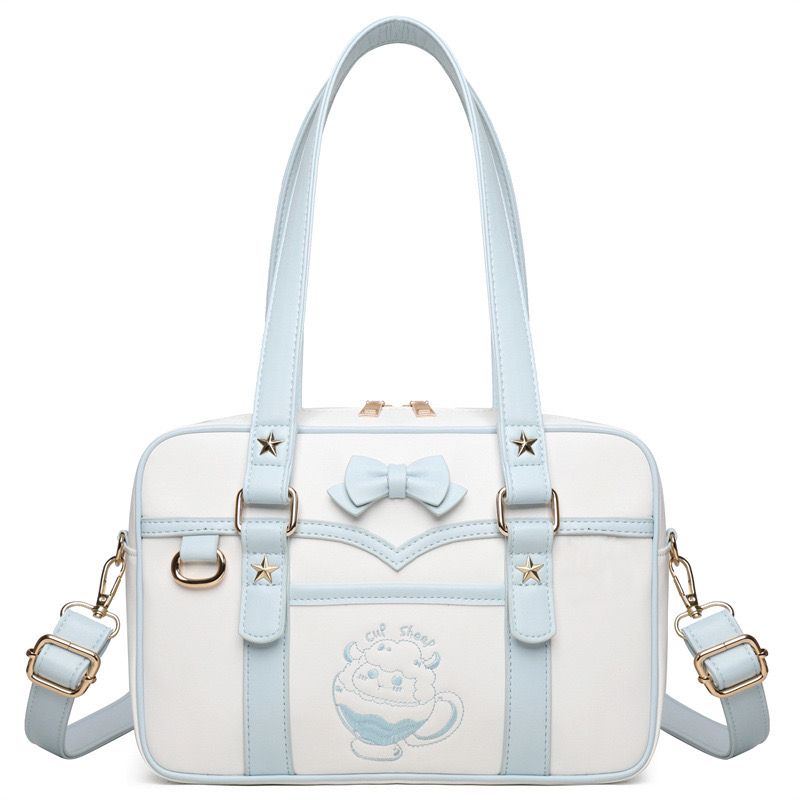 Cute Cartoon JK PU Shoulder Bags 2026 Sweet Embroidery Kawaii Uniform Crossbody Bags New Teenage Girls Lolita Bags for Women
