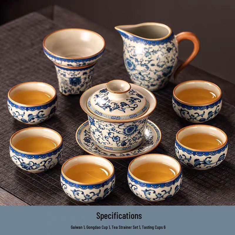 Ting Le Blue and White Porcelain Gongfu Tea Set