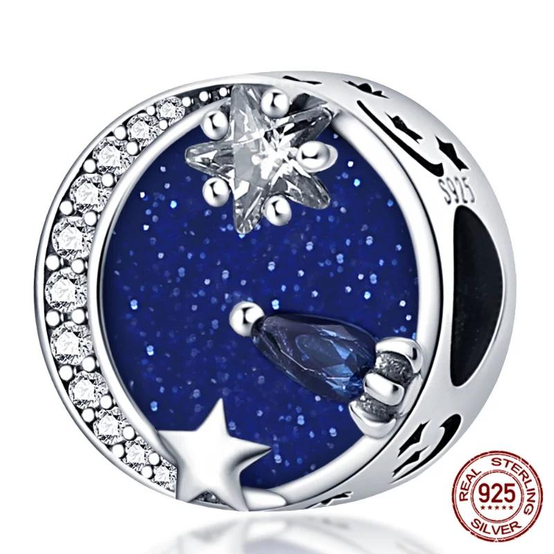 Luxury Oblate Evil Eye Galaxy Hummingbird Charms Beads For Original 3Mm Bracelets Bangle Make Diy For Women Jewelry Gift