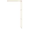 Walk In Shower Screen with Tempered Clear Glass and Gold Frame 90 X 195 Cm