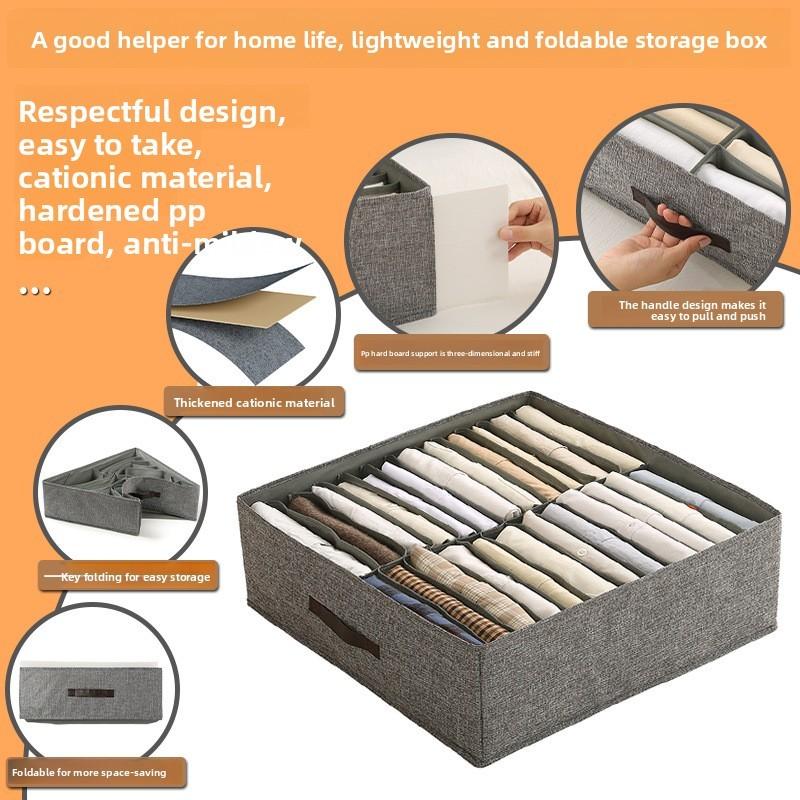Modern Minimalist Fabric Foldable Closet Drawer Organizer For Clothing Storage