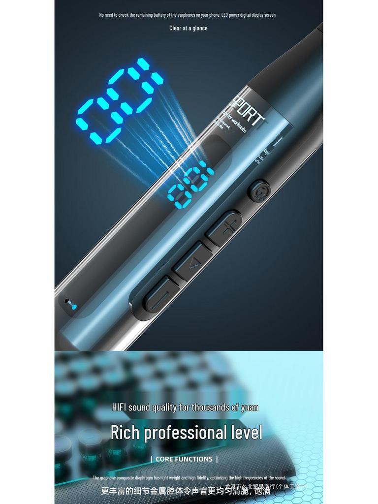 Deep Bass Bluetooth In-Ear Earphones with Long Battery Life, Noise Reduction & Waterproof Design for Sports, Gaming & Running