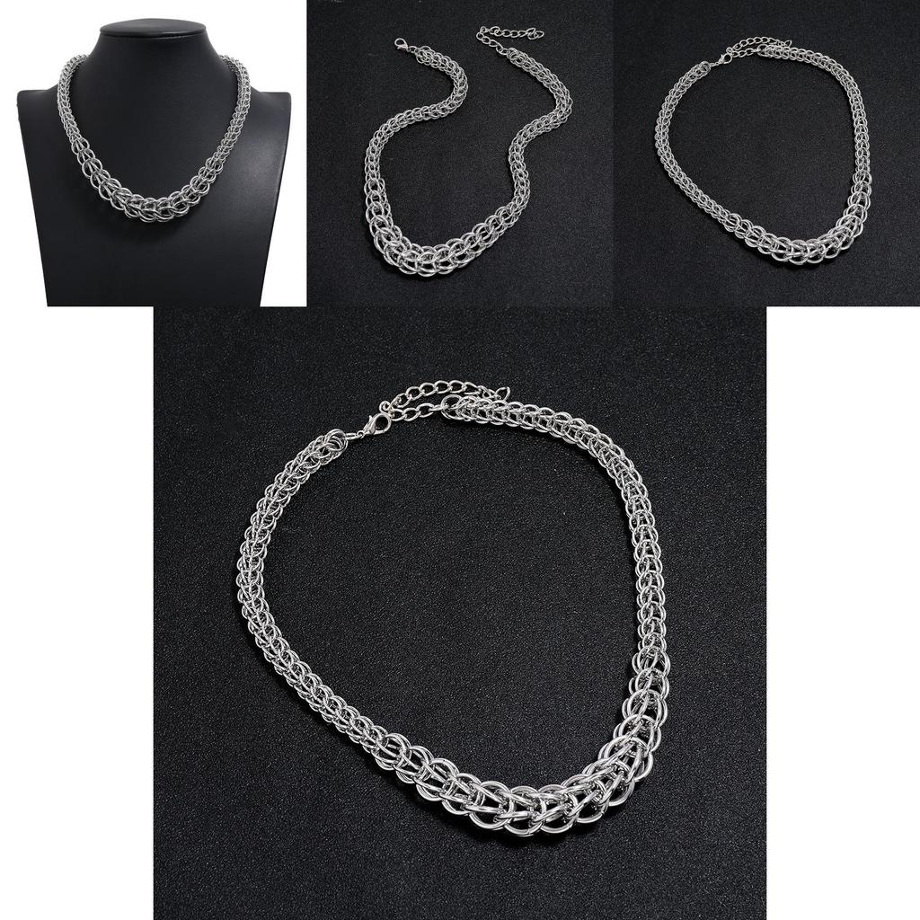 Summer Retro Steel Snake Chain Necklace With Multilayer Design For Artistic Fashion Enthusiasts